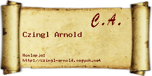 Czingl Arnold névjegykártya